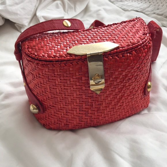 Reformation Handbags - Red vintage basket bag from Reformation